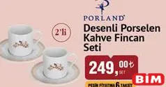 PORLAND DESENLİ PORSELEN KAHVE FİNCAN SETİ 2'Lİ